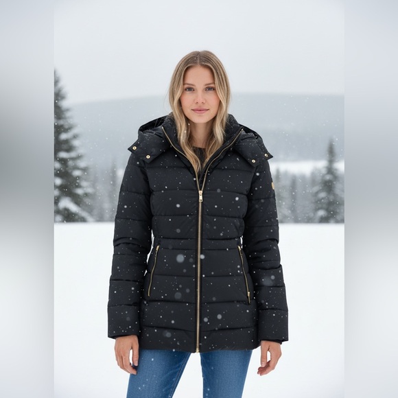 Zara Jackets & Blazers - Zara Black Puffer Jacket with Gold Zipper
